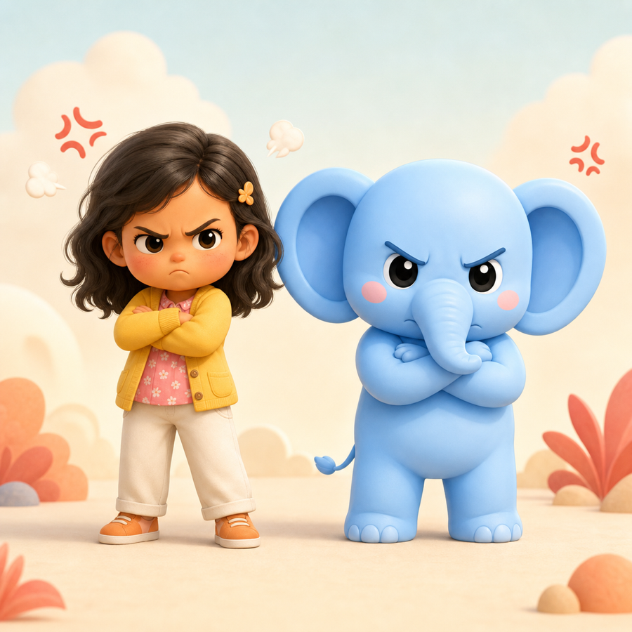 Feelo and character feeling Angry