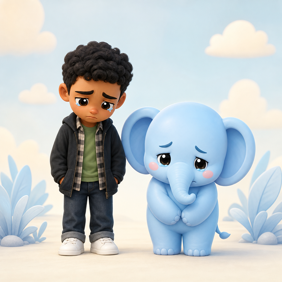 Feelo and character feeling Sad